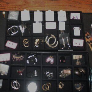 925 Sterling Silver Earrings Lot Stones Some w Semi Precious Stones 88.5 Grams